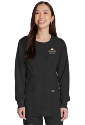 11958- Cherokee Womens Workwear Revolution Scrubs Snap Front Warm-up Jacket   