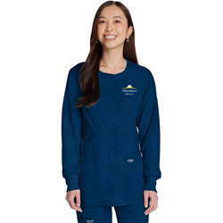 12142- Cherokee Womens Workwear Revolution Scrubs Snap Front Warm-up Jacket    