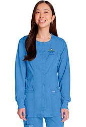 13162- Cherokee Womens Workwear Revolution Scrubs Snap Front Warm-up Jacket    